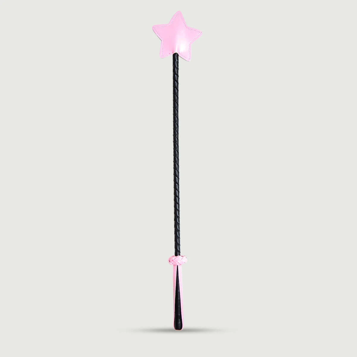 Leder Crop mit rosa Stern Spitze 70 cm - Pink