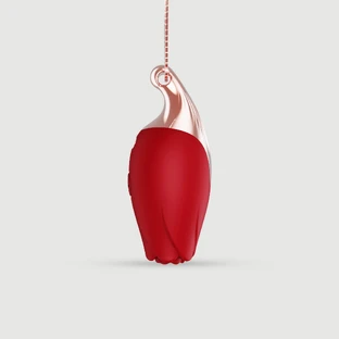 Mini vibratore a collana di rose di lusso in silicone liquido - Rosso