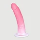 Consolador realista de silicona curvado Arthur 20,5 cm con ventosa - Rosa/Blanco