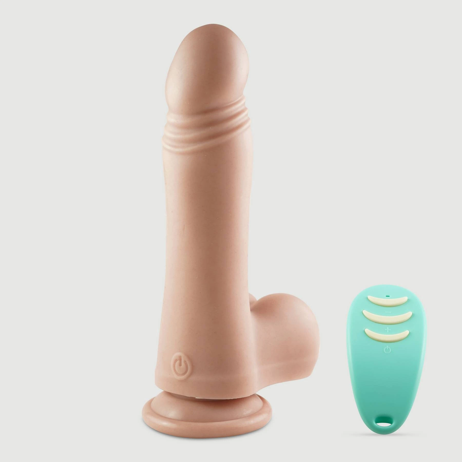 Victor Thrusting 22 cm Realistic Remote Controlled Silikon Vibrator mit Kugeln & Saugnapf - Flesh