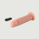 Vibrator realist din silicon controlat de la distanță R2 cu ventuză 21 cm - Flesh