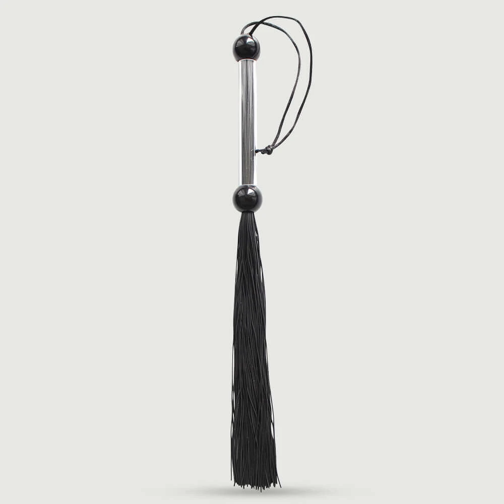 Mini Flogger mit Kunststoffgriff und dünnen Kanten - Schwarz
