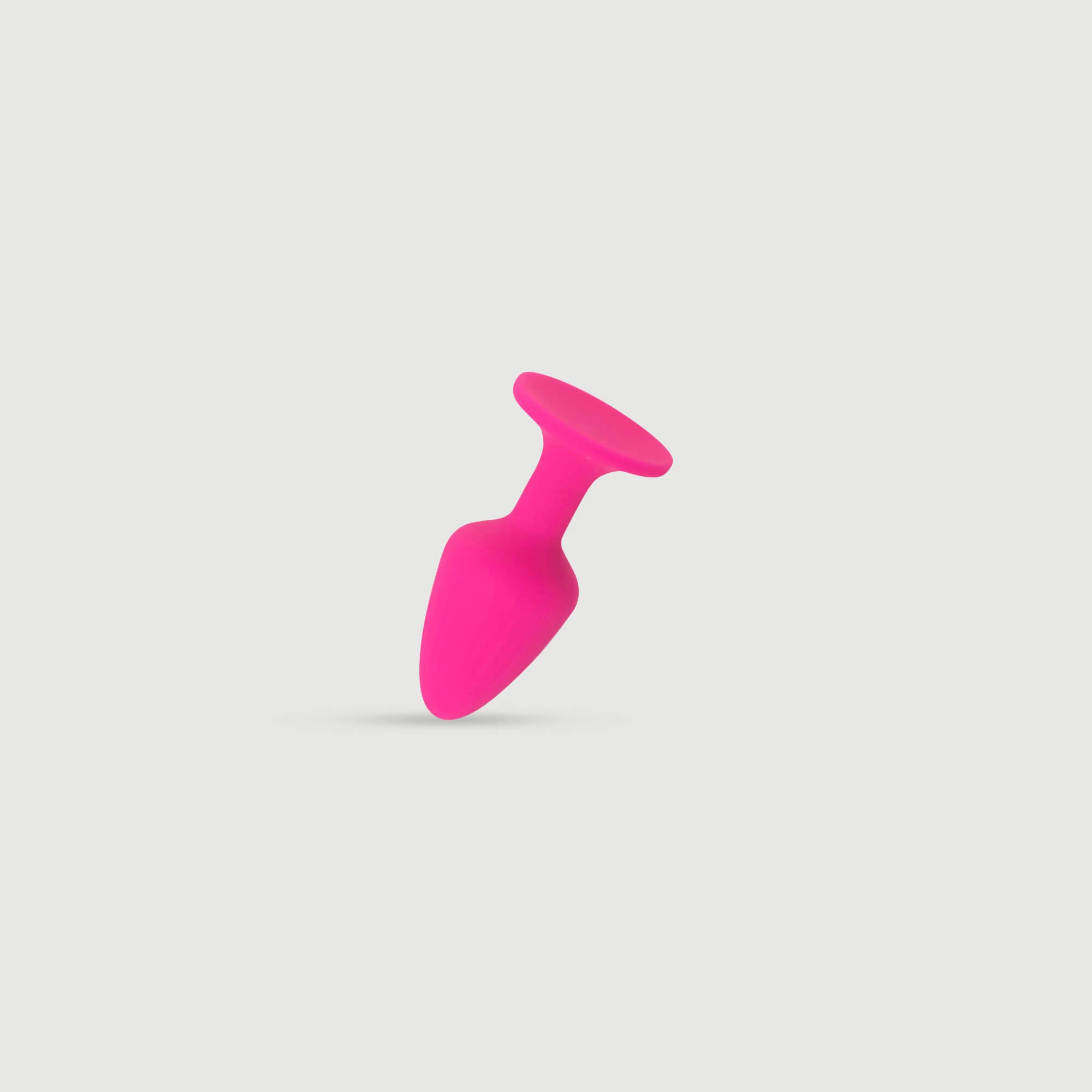 Anal Collection gerippt Medium Silikon Butt Plug mit Saugnapf - Rosa