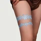 Floral Lace Bow Leg Ring - Blue - One Size