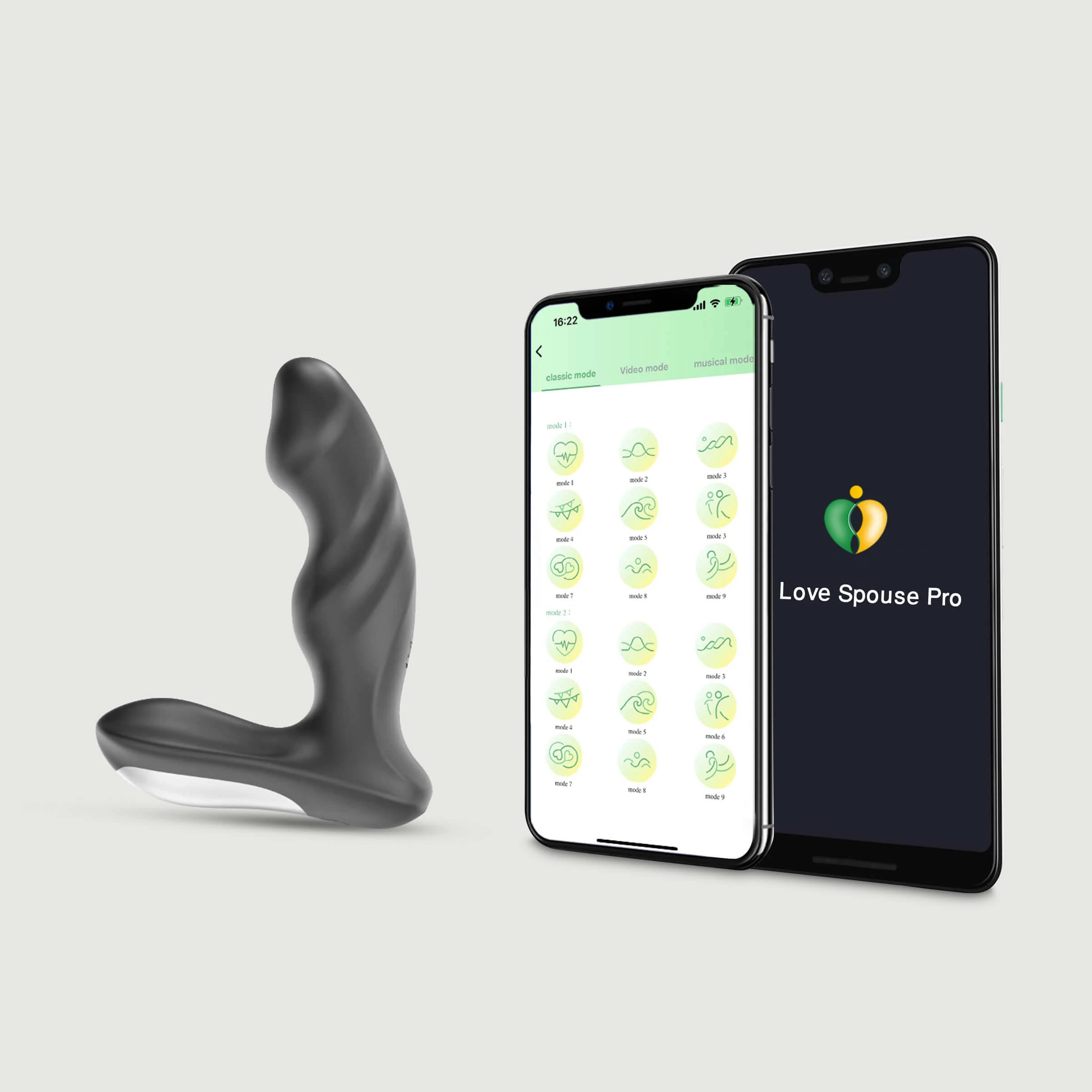 Prostata Bouncer Silikon Anwendung basiert Prostata-Massage-Vibrator - schwarz