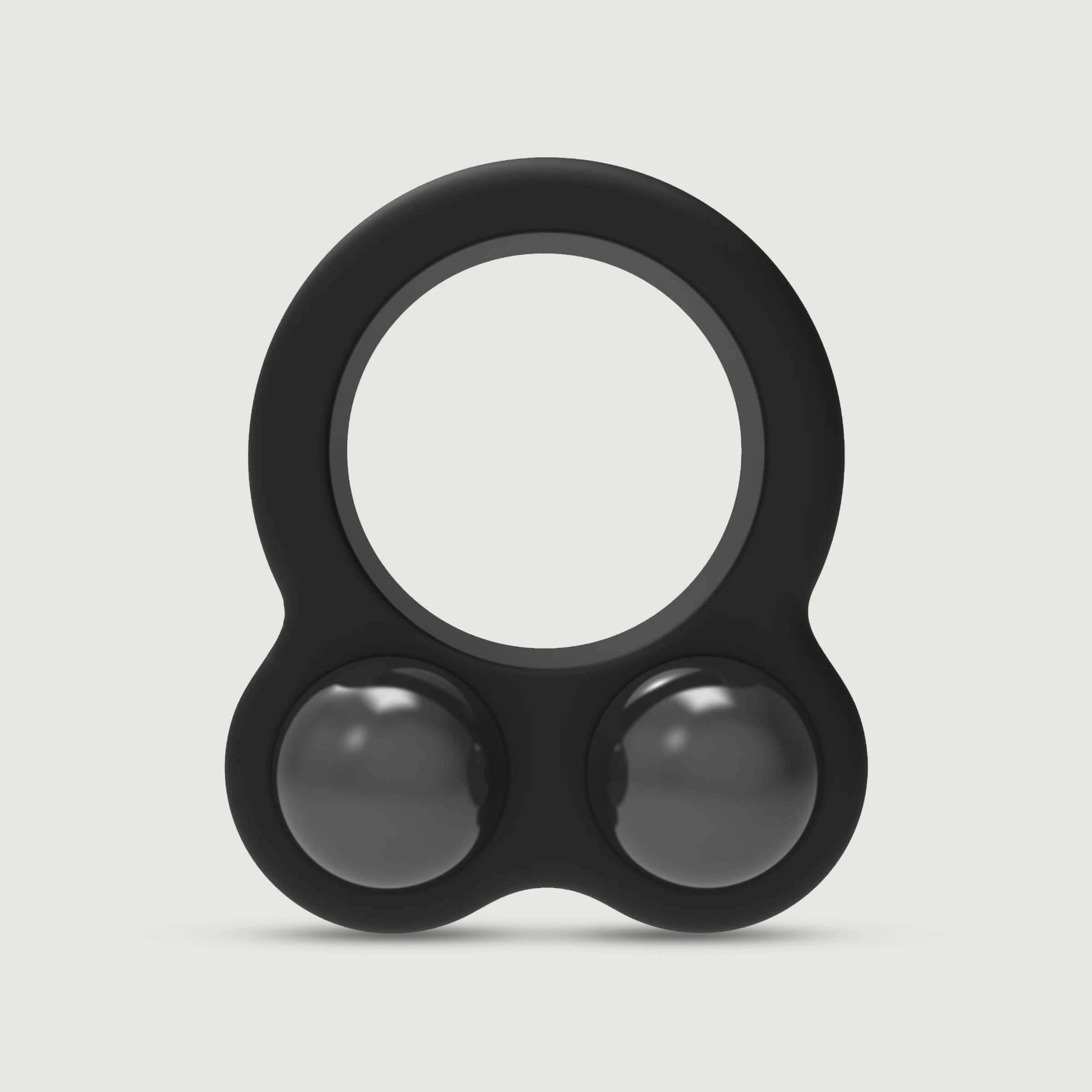 Ramrod Silikon Cock Ring mit Metallgewichten - Schwarz