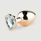 Anal Collection Kleine Metalen Butt Plug met Hartjuweel - Zwart/Transparant