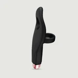 Vibrator cu degete Tickle Me cu manșon din silicon - negru