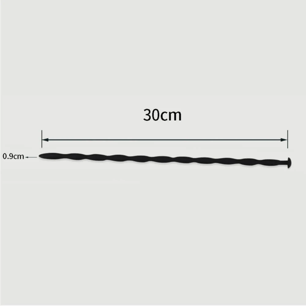 300 x 9 mm Silikon-Urethral-Schall - Schwarz