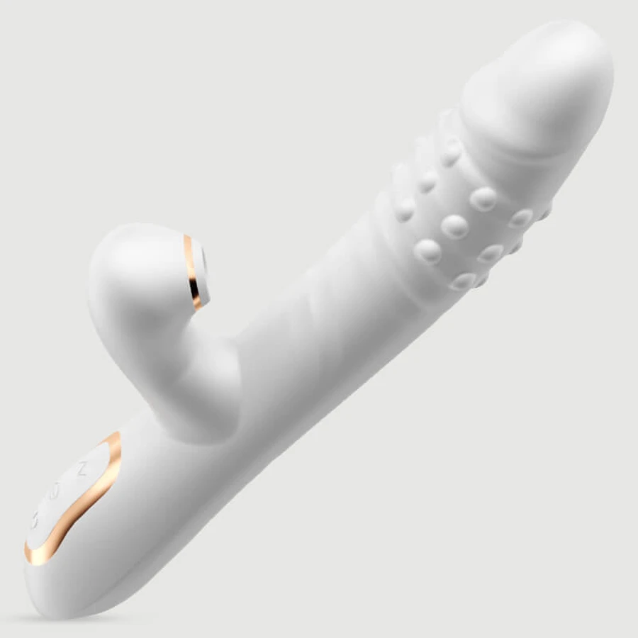 The Crazy Swing Silicone Rabbit Vibrator With Thurst & Rotate Modes - White
