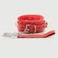 Collier réglable avec chaîne et doublure en fourrure - rouge