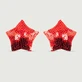 Nipple à paillettes en forme d'étoile - Rouge
