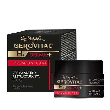 Gerovital H3 Derma+ Premium Care Anti-Falten Creme SPF 10, 50 ml, Farmec