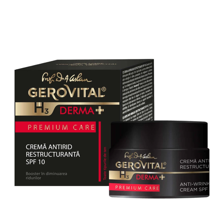 Gerovital H3 Derma+ Premium Care Anti-Falten Creme SPF 10, 50 ml, Farmec