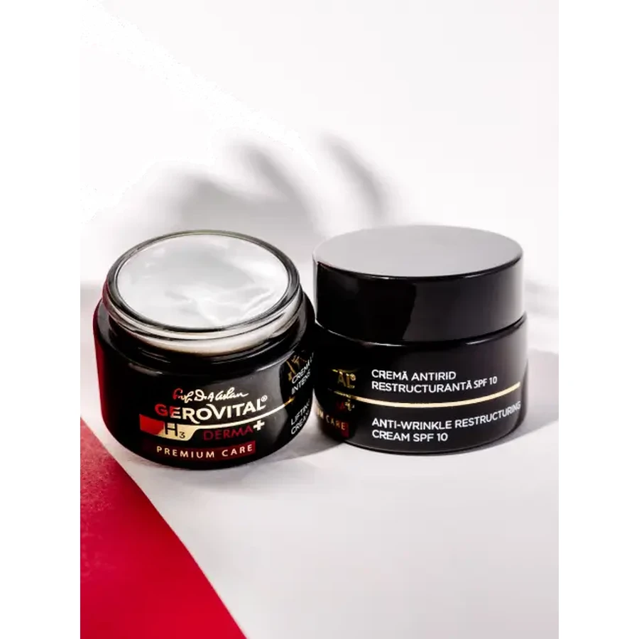 Gerovital H3 Derma+ Premium Care Anti-Falten Creme SPF 10, 50 ml, Farmec