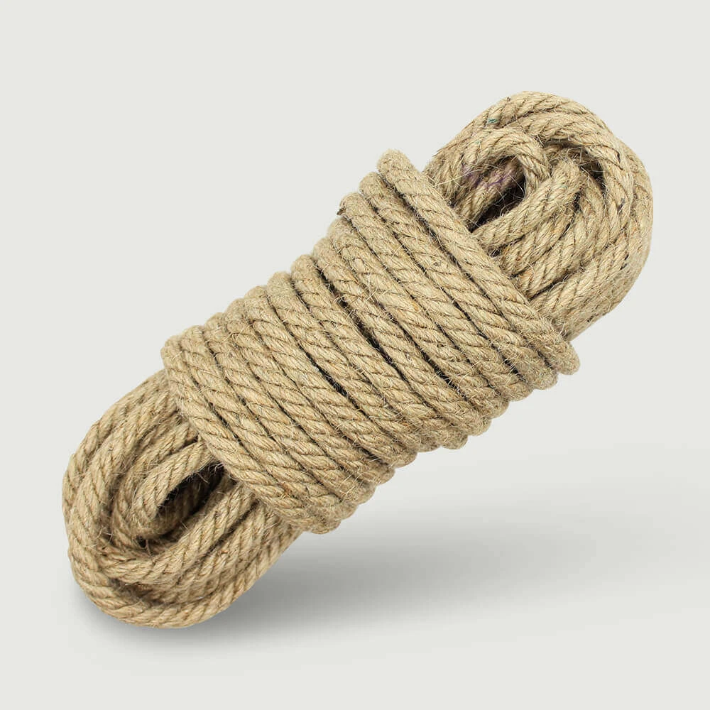 Hanf-Fesselseil mit grober Strickerei 10 m - Braun