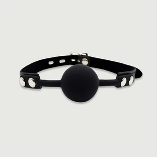 Black Silicone Ball Gag - Negru