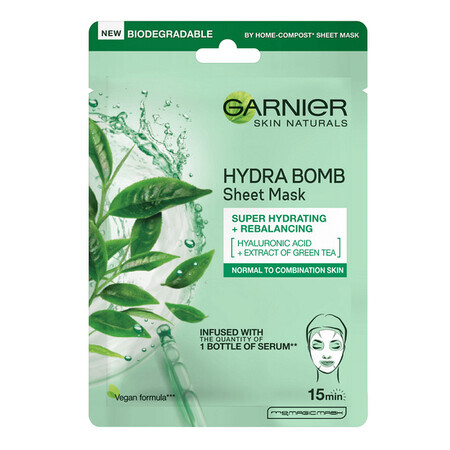 Hydra Bomb Skin Naturals Grüner Tee Serum Maske, 28 g, Garnier