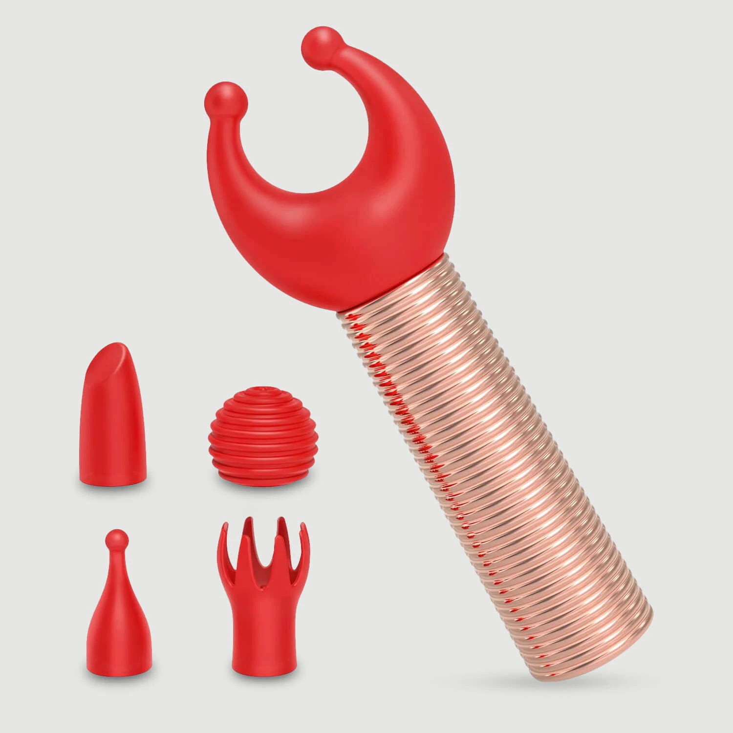 Numi Leistungsstarker Mini-Vibrator mit austauschbaren Silikonspitzen - Orange