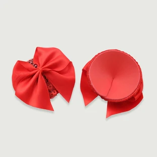 Pasiuni pentru sfârcuri Satin Bow - Roșu