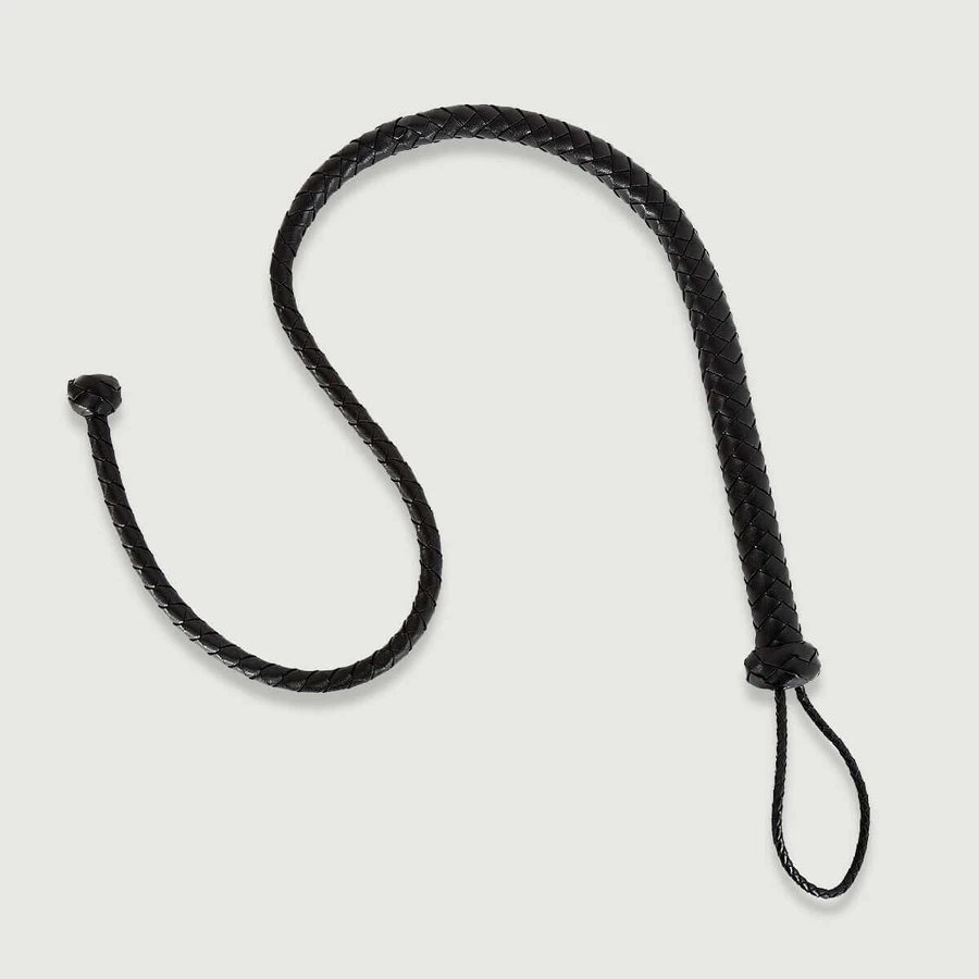 Pleciony pejcz ze sztucznej skóry Bullwhip - czarny: ceny i cechy