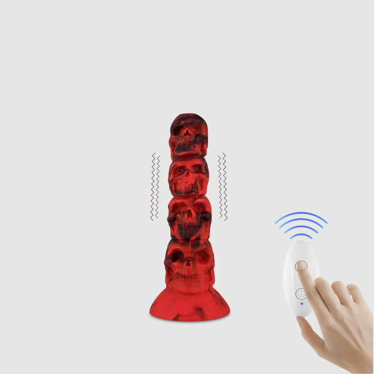 The Walking Dead kleiner ferngesteuerter realistischer Silikonvibrator mit Saugnapf - rot