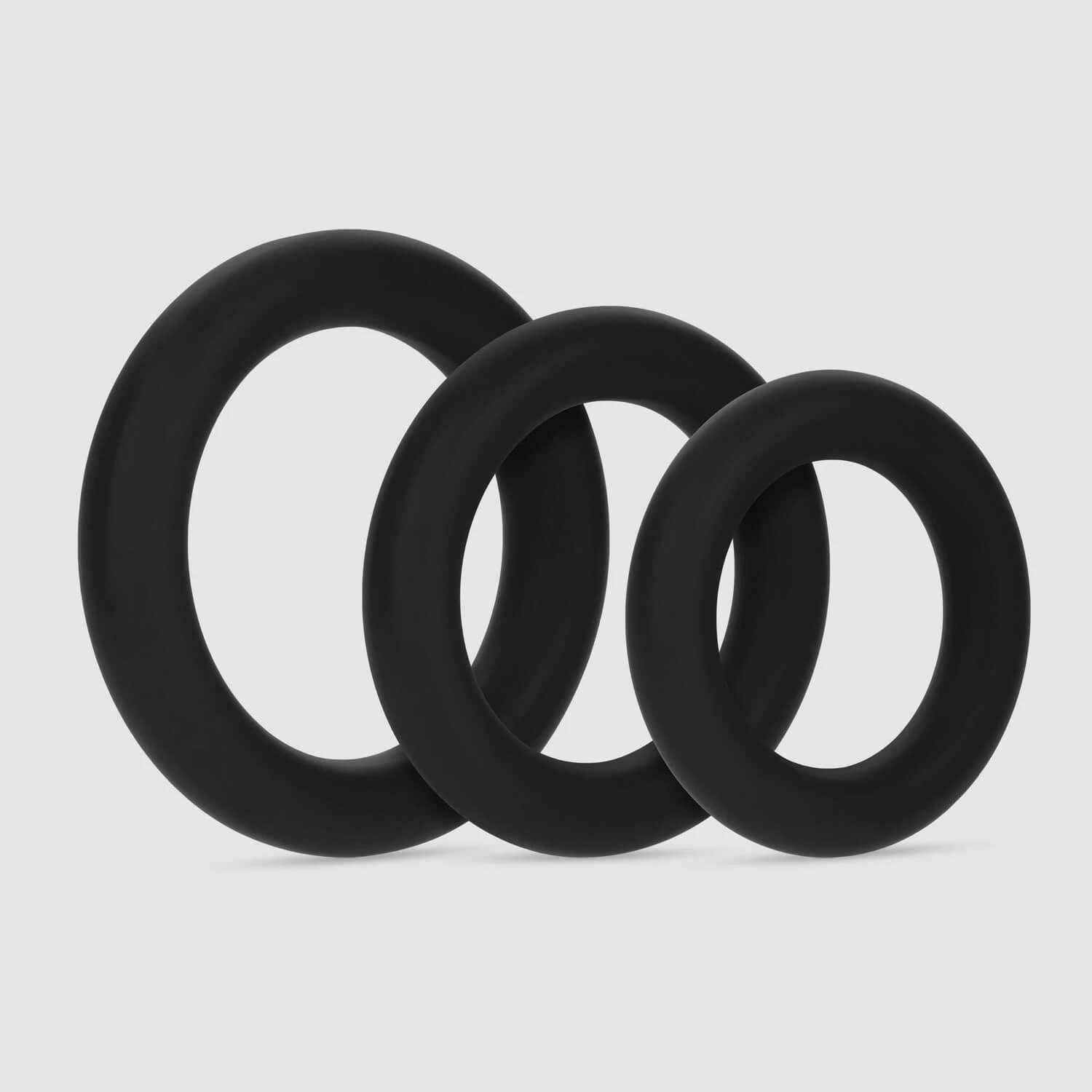 Forto F-61 3 Stück Flüssigsilikon Cock Ring - Schwarz