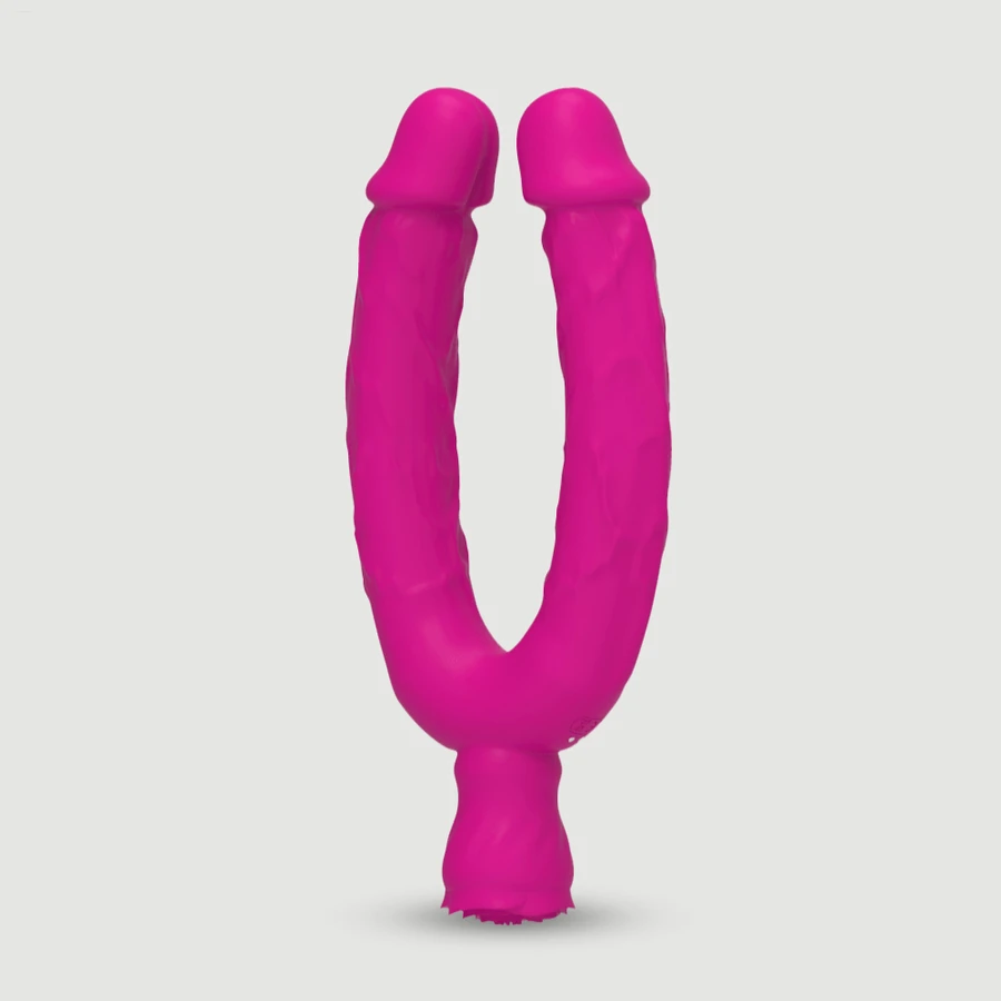 Jojo Vibrator dublu realist din silicon - Roz