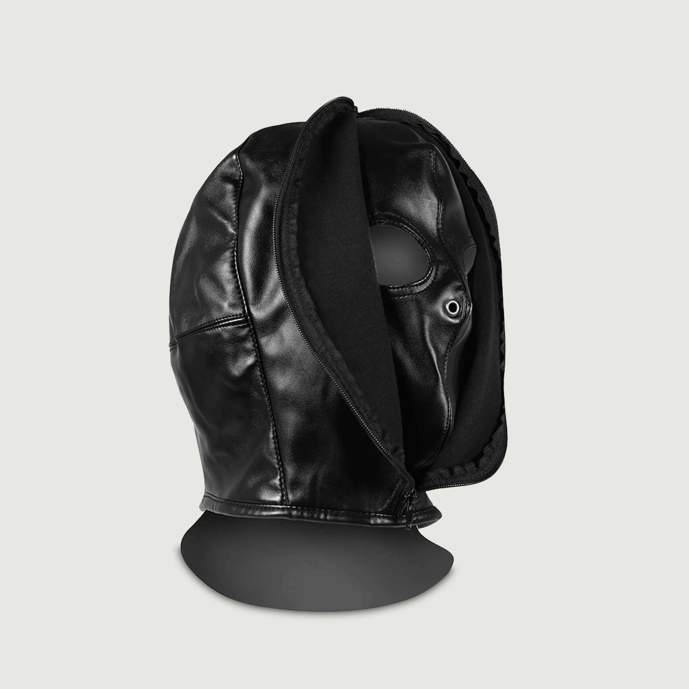 Full Face Bondage Maske Zip Up Full Face - Schwarz