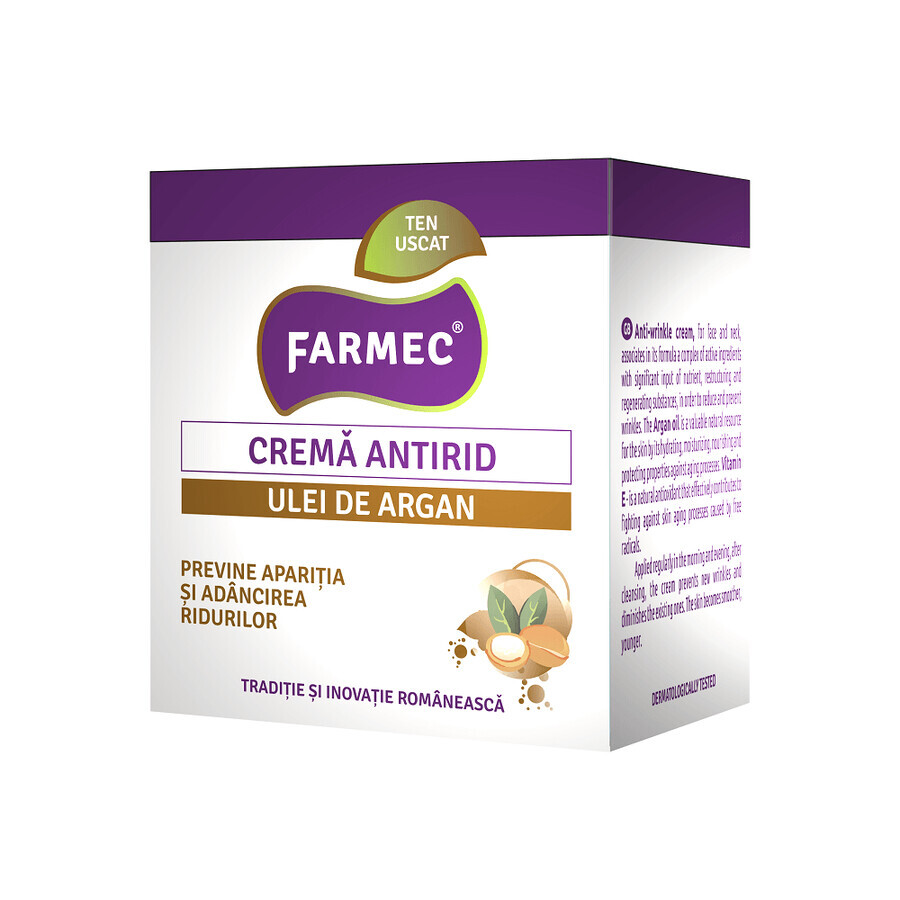 Crema antirid ulei de argan, 50 ml, Farmec