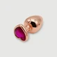 Anal Collection Bouchon de cul moyen en métal avec bijou en forme de coeur - rose/rouge