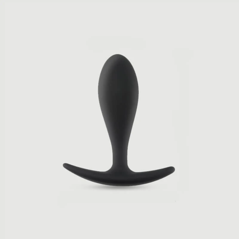 Anal Beginner's Droplet Großer Silikon Butt Plug - Schwarz
