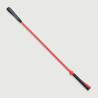 Pleciony krój do jazdy konnej ze skórzaną końcówką 56 cm - czerwony