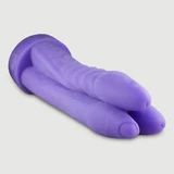 Der Praying Dick Textured Platinum Silikon X-Large Dildo 43 cm - Lila