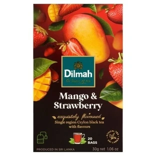 Dilmah Té negro de Ceilán Mango Fresa 20 bolsitas
