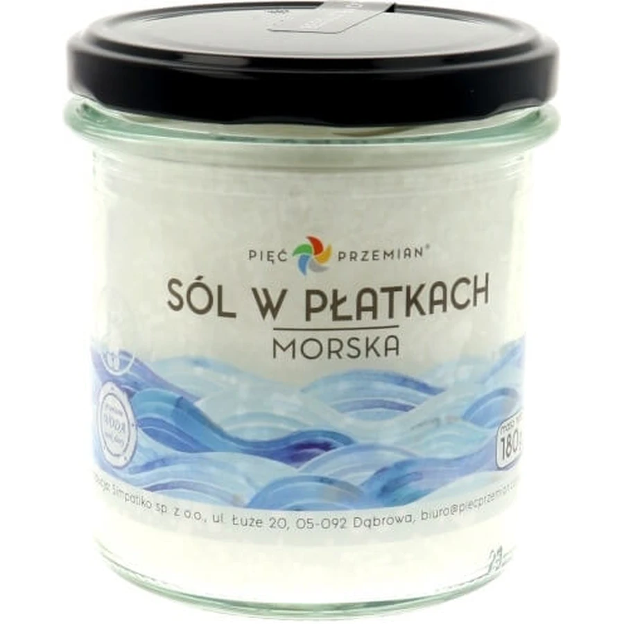 Pięć Przemian Sól morska w płatkach 180 g: ceny i cechy