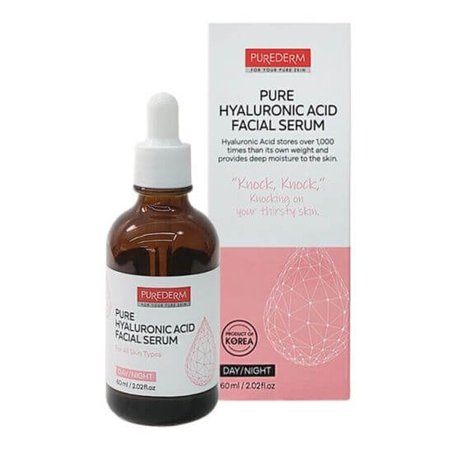 Ser facial cu acid hialuronic pur, 60 ml, Purederm recenzii
