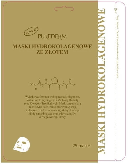 Purederm Hydrocollagen Blattmasken mit Gold 25