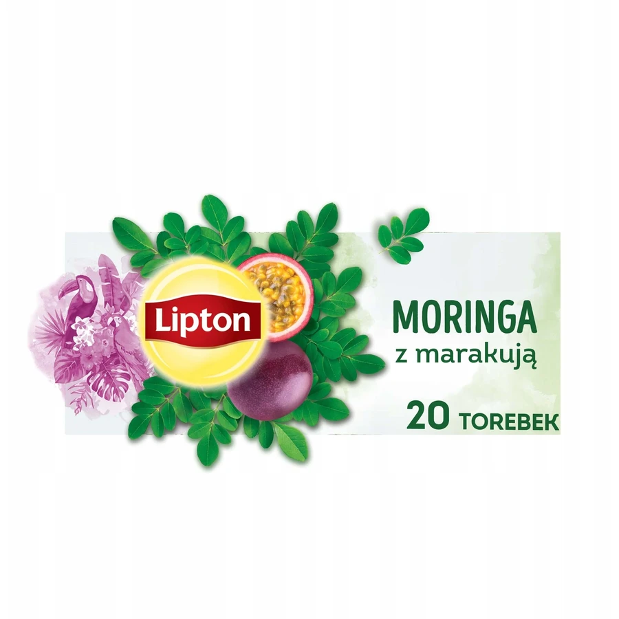 Lipton Moring Ceai de plante cu fructul pasiunii 20 pliculețe