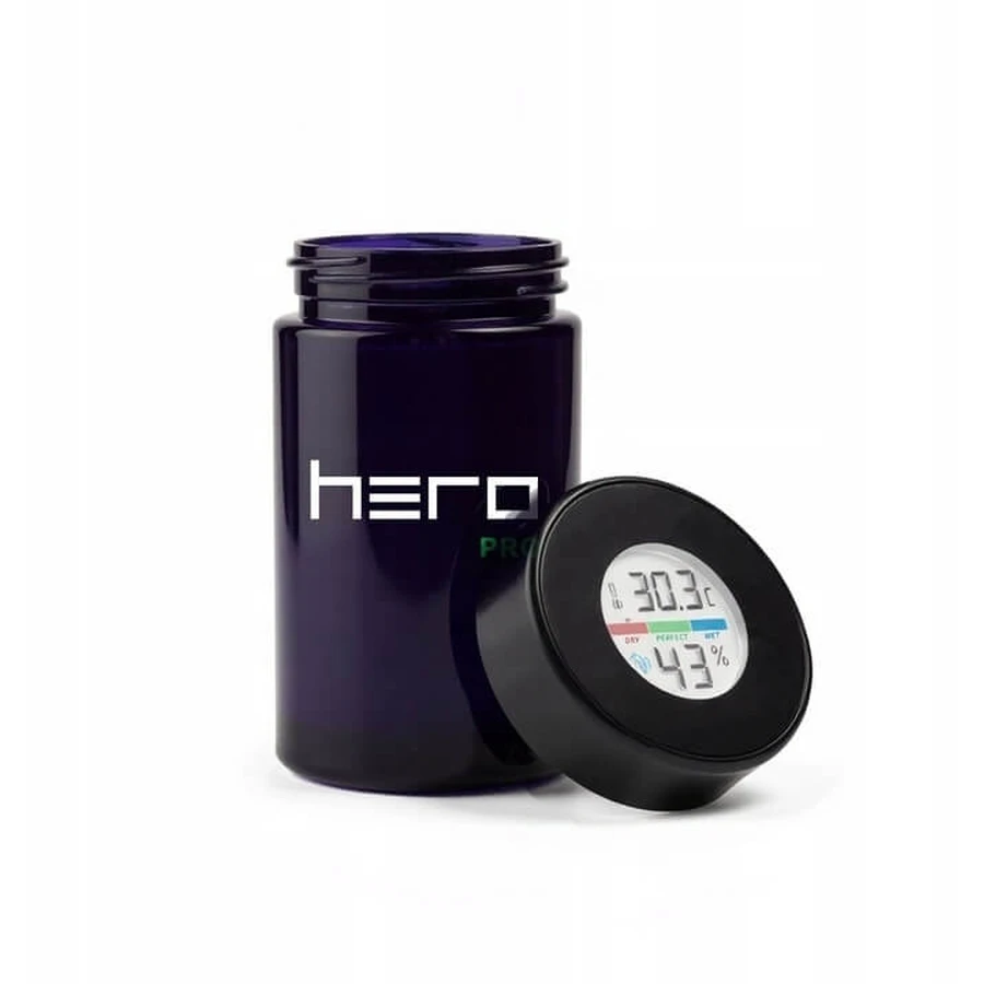 HERO PRO Recipient din sticlă inodoră cu higrometru 250 ml