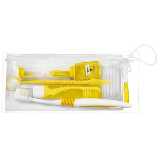 Kit ortodontic Feelo galben într-o geantă cosmetică