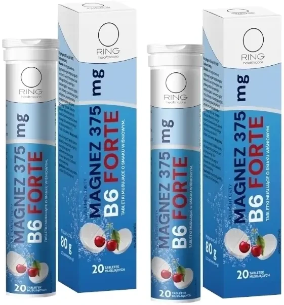 Ring Magnesium 375 mg B6 Forte 20 Brausetabletten Mehrfachpackung
