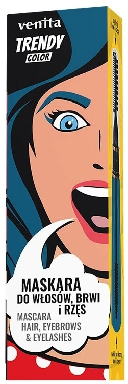 Venita Trendy Color 3-in-1 Mascara für Wimpern, Augenbrauen und Haare Nr