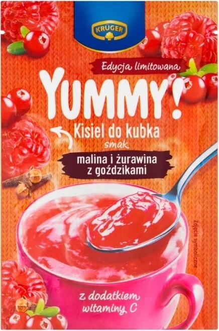 Kruger Yummy! Cup kisel Geschmack Himbeere und Cranberry mit