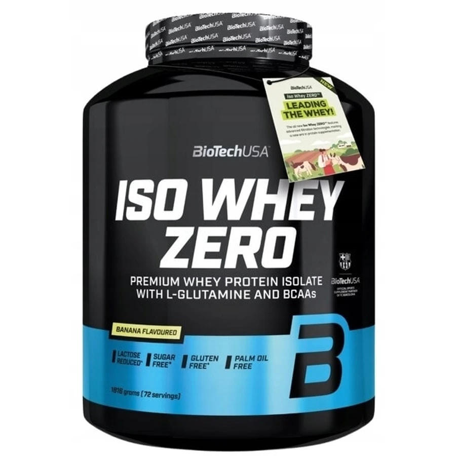 BioTech USA Iso Whey Zero proteine cu aromă de banane 1816 g