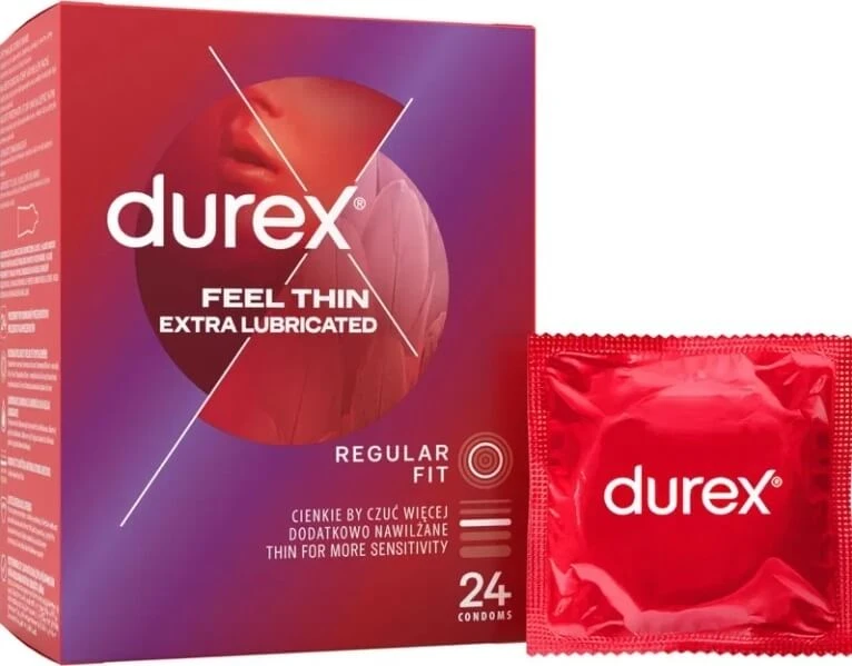 Durex Feel Thin Extra Lubricated Kondome Extra
