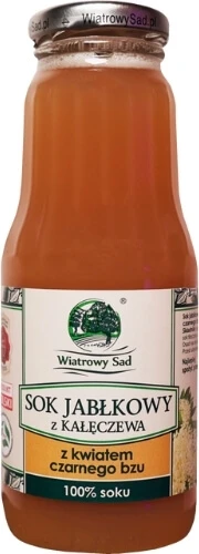 Wind Obstgarten Apfelsaft aus Kaleczew mit schwarzer Blume