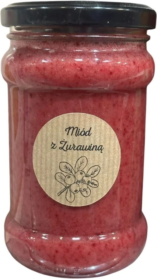 Dworskie Miody Honig mit Preiselbeeren 380 g