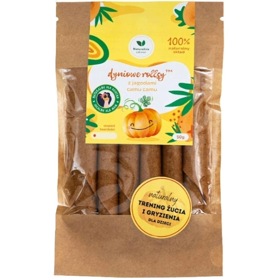Rulouri de dovleac natural sănătoase cu fructe de camu camu 50 g