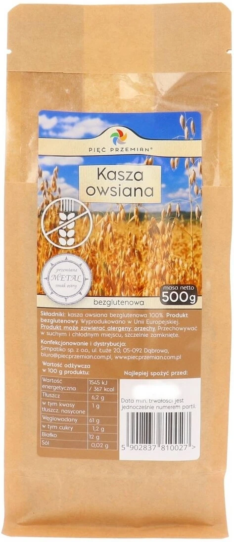 Five Transformations Glutenfreie Hafergrütze 500 g